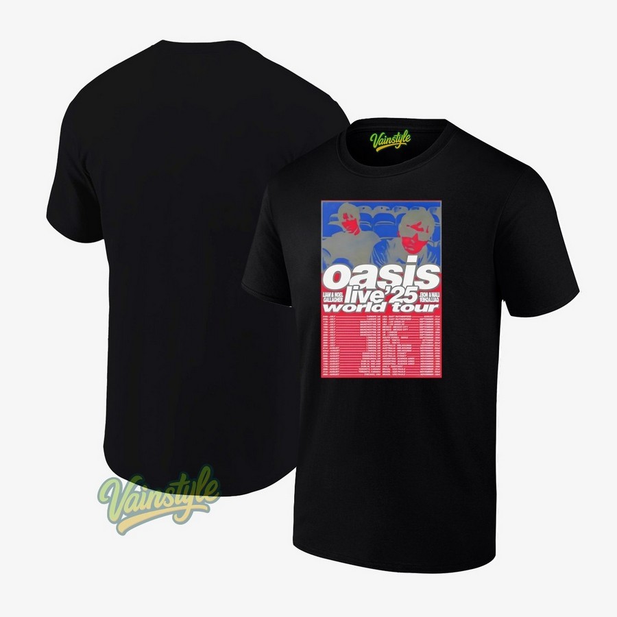 Oasis Live 25 World Tour Poster T-Shirt Oasis Live 25 World Tour Poster T-Shirt