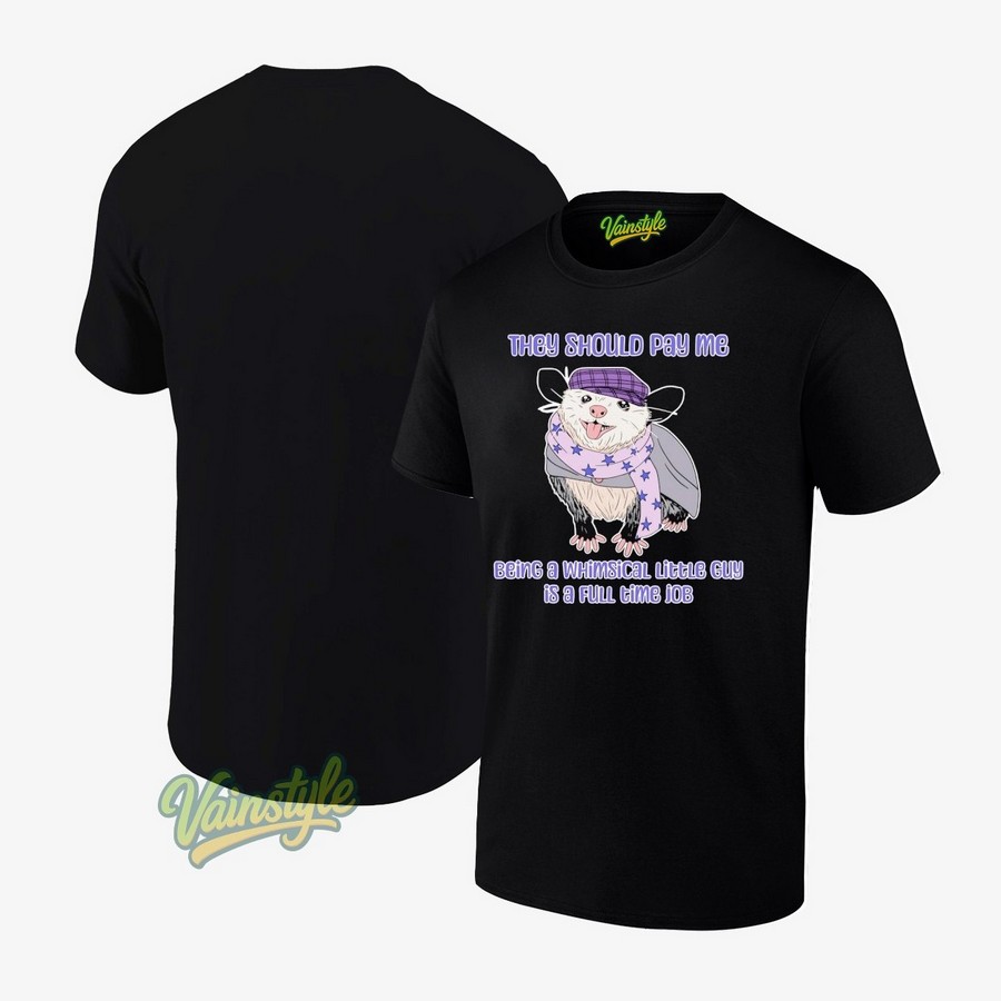 Opossum They Should Pay Me Being A Whimsical Little Guy Is A Full Time Job T-Shirt