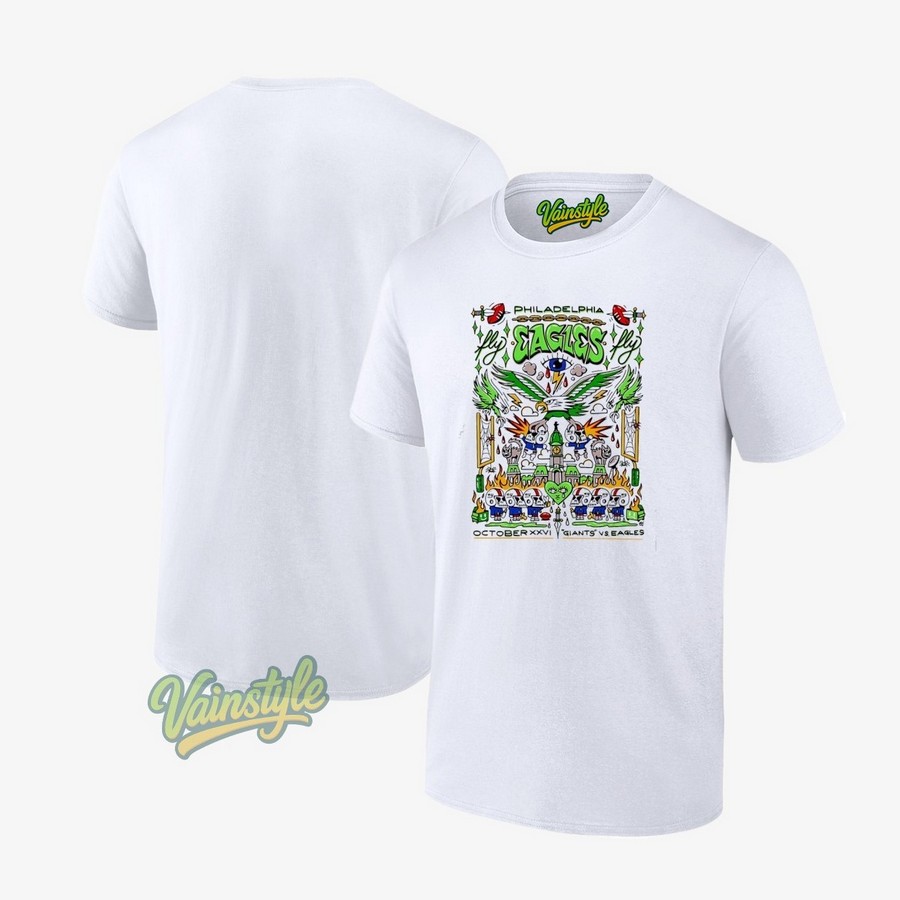 Philadelphia Eagles Vs New York Giants Skull Halloween 2025 T-Shirt