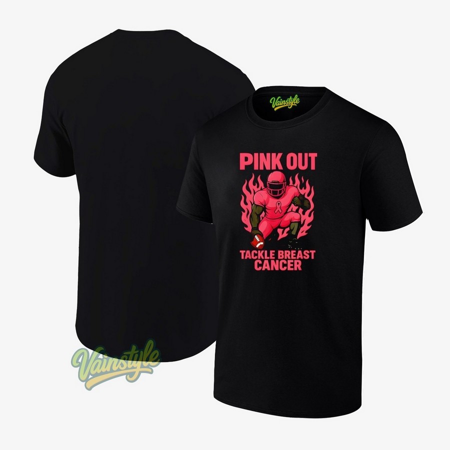 Pink Out Tackle Football Breast Cancer Awareness T-Shirt Pink Out Tackle Football Breast Cancer Awareness T-Shirt