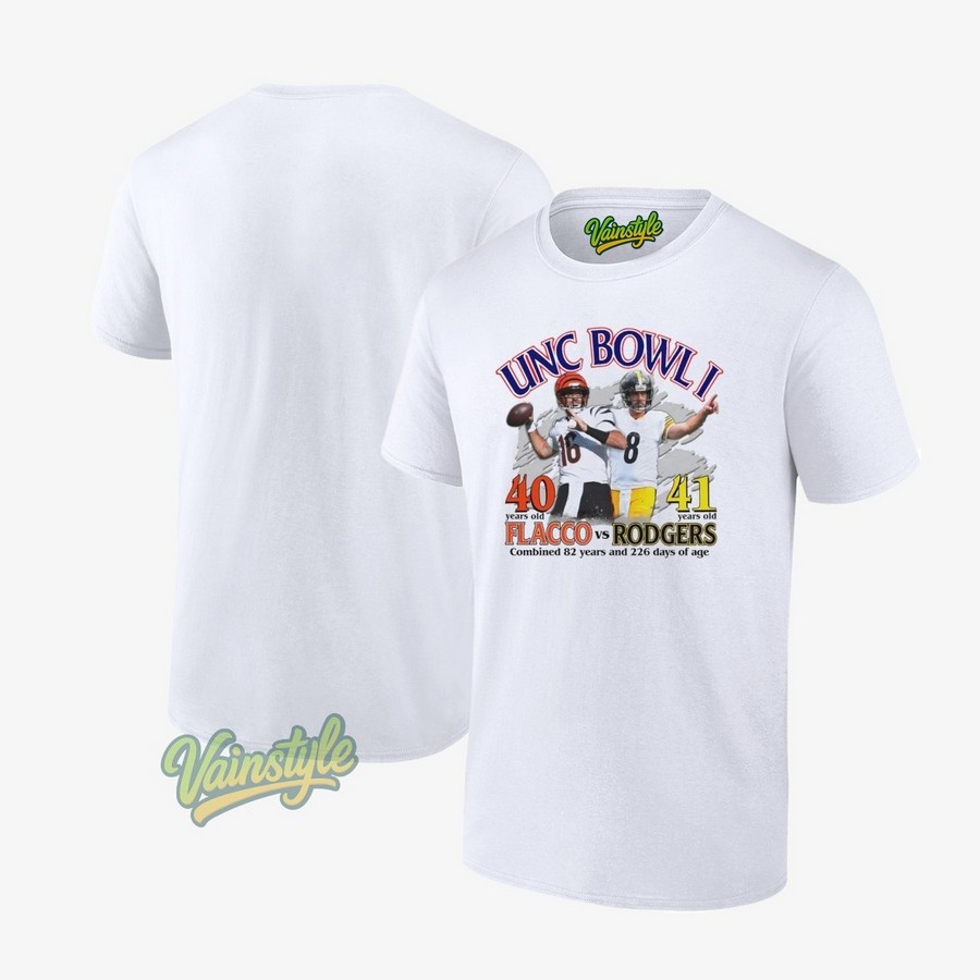 Pittsburgh Steelers Aaron Rodgers Vs Cincinnati Bengals Joe Flacco Unc Bowl 2025 T-Shirt