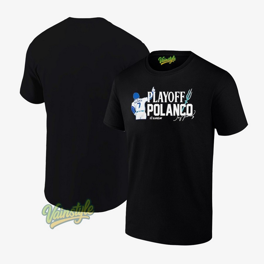 Playoff Jorge Polanco Seattle Mariners Signature T-Shirt Playoff Jorge Polanco Seattle Mariners Signature T-Shirt