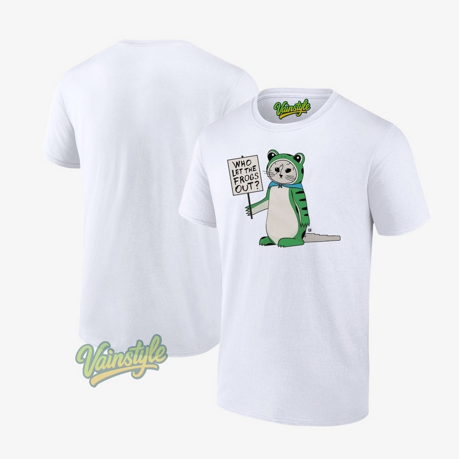 Portland Frog Cat Who Let The Frogs Out T-Shirt