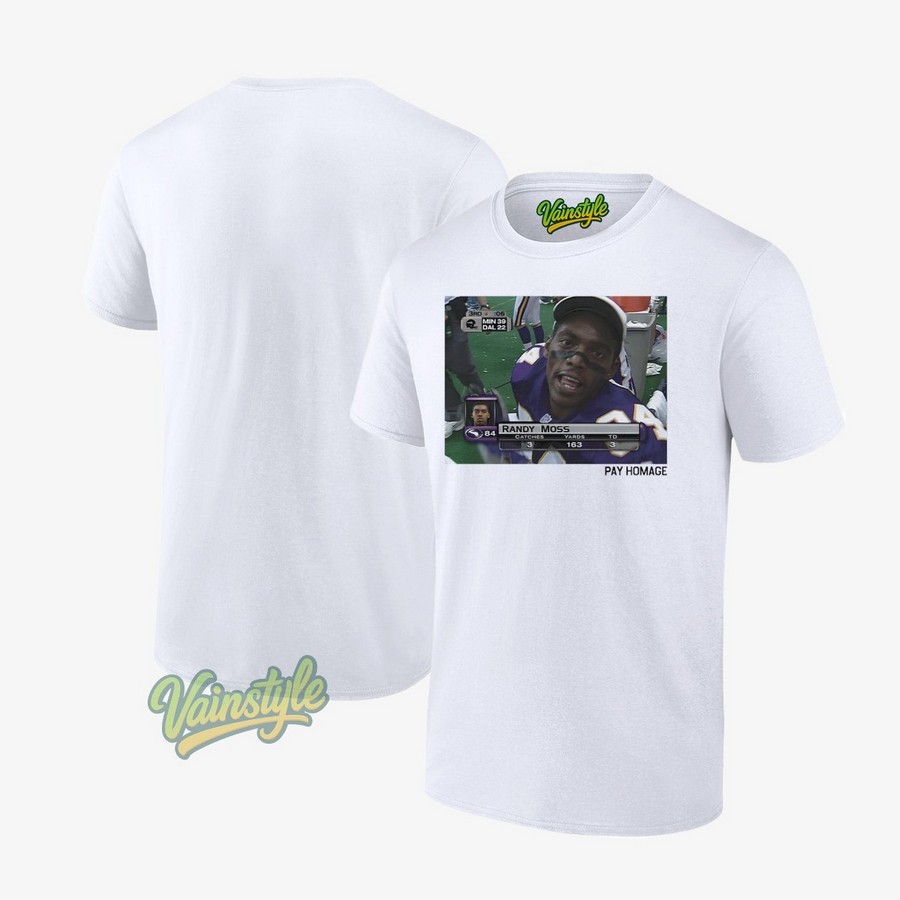 Randy Moss Minnesota Vikings Pay Homage Football Nfl T-Shirt Randy Moss Minnesota Vikings Pay Homage Football Nfl T-Shirt