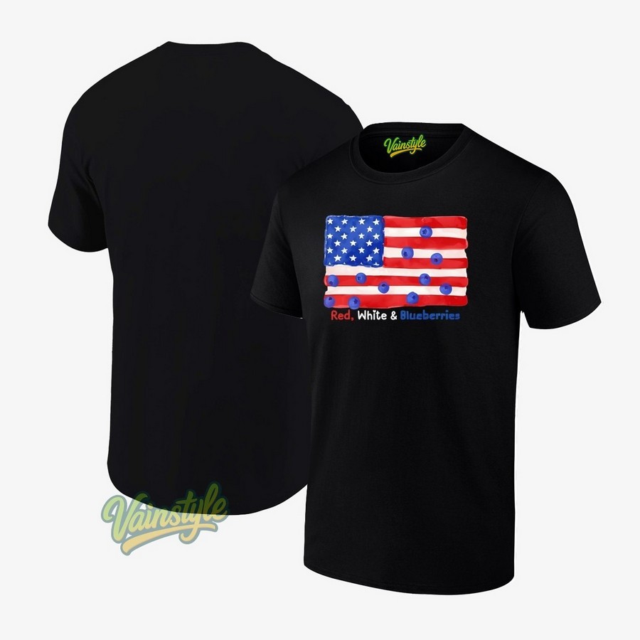 Red White And Blueberries Charlie Kirk Us Flag T-Shirt Red White And Blueberries Charlie Kirk Us Flag T-Shirt