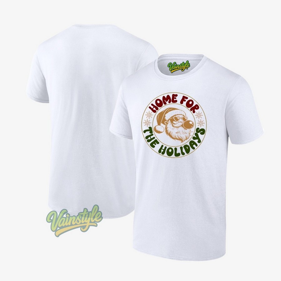 Santa Claus Home For The Holidays Merry Christmas T-Shirt