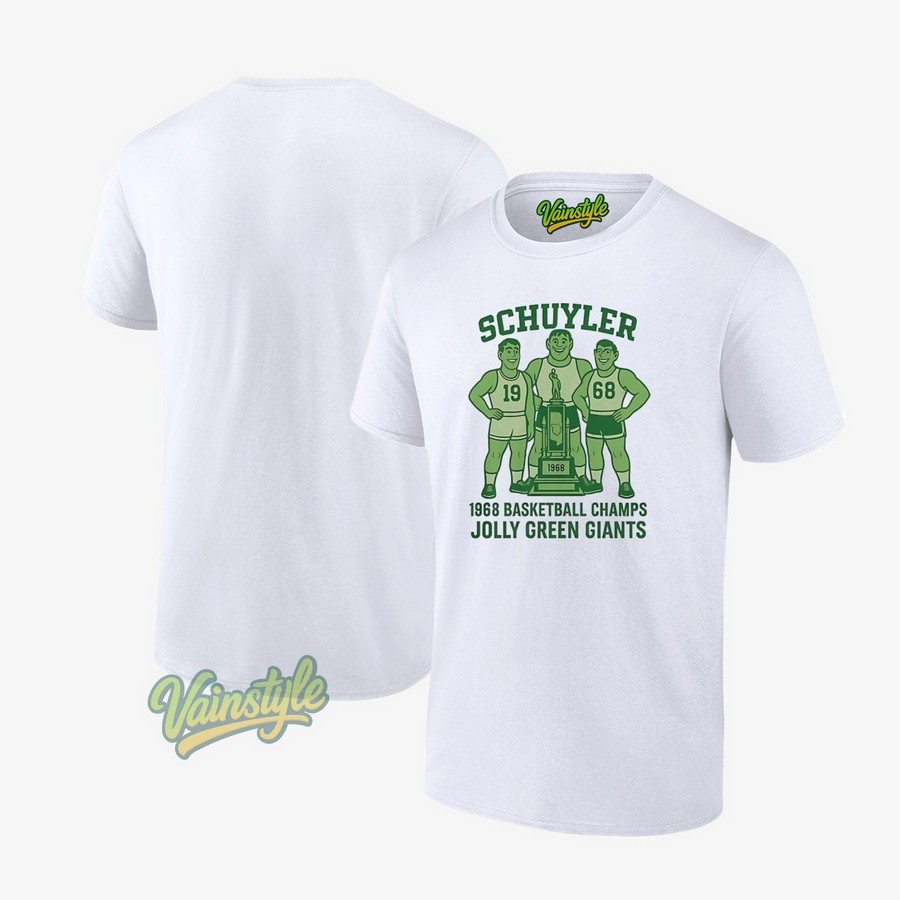 Schuyler Jolly Green Giants Basketball Champs 1968 T-Shirt Schuyler Jolly Green Giants Basketball Champs 1968 T-Shirt