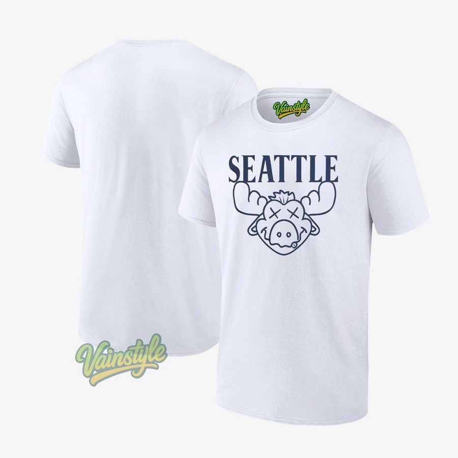 Seattle Mariners Moose Logo Football T-Shirt