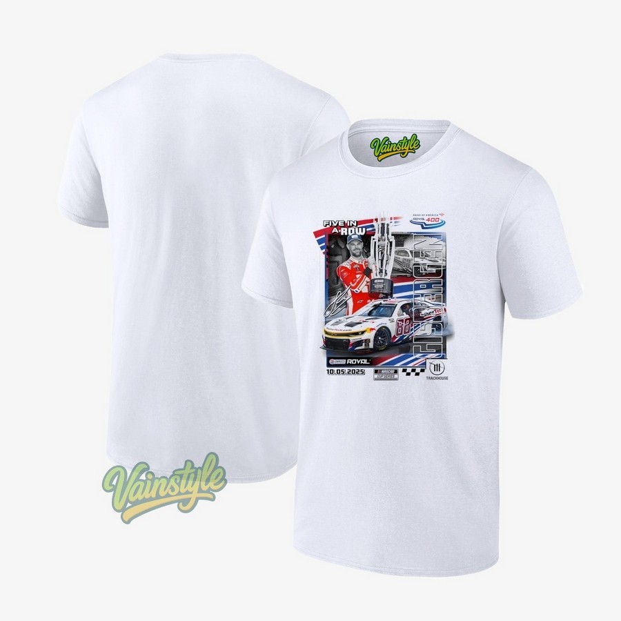 Shane Van Gisbergen Five In A Row 2025 Bank Of America Roval 400 Race Win Signature T-Shirt