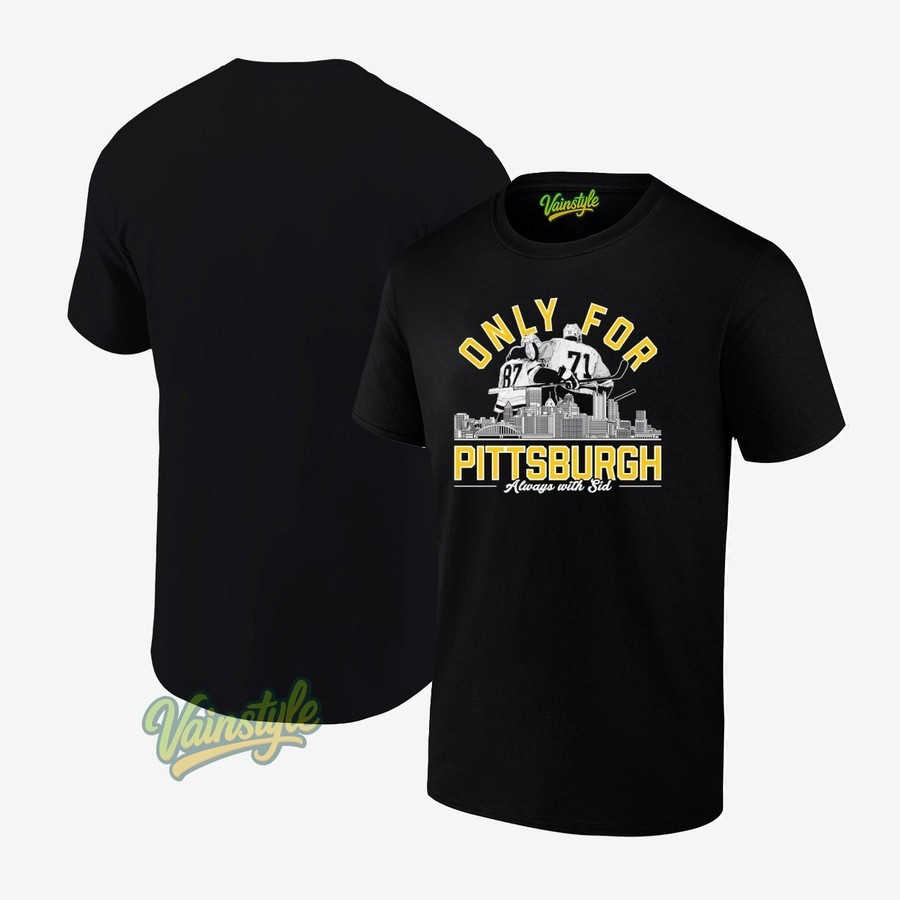 Sidney Crosby And Evgeni Malkin Only For Pittsburgh Penguins Always With Sid City Skyline T-Shirt Sidney Crosby And Evgeni Malkin Only For Pittsburgh Penguins Always With Sid City Skyline T-Shirt