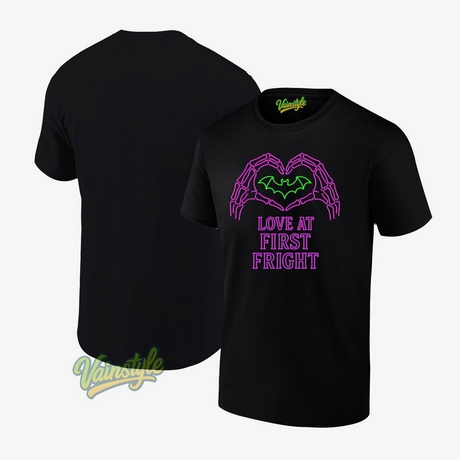 Skeleton Hand X Bat Love At First Fright T-Shirt Skeleton Hand X Bat Love At First Fright T-Shirt