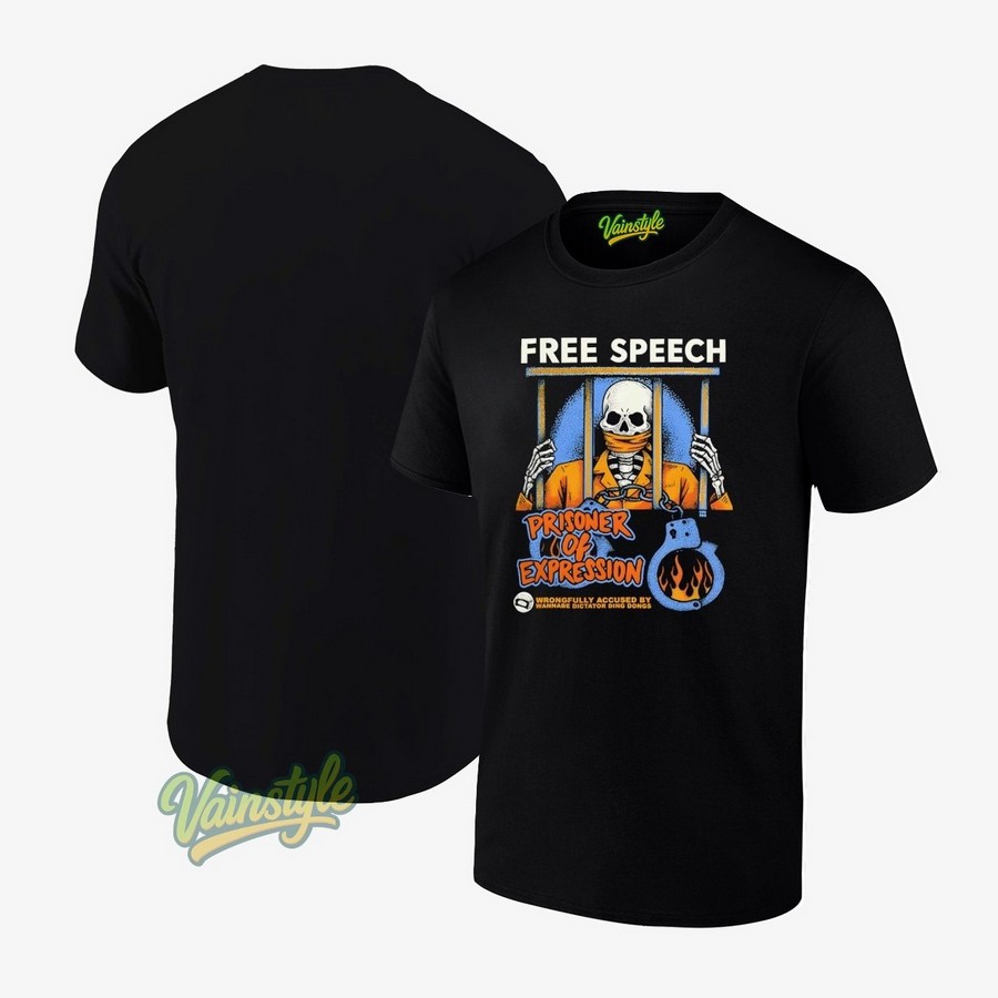 Skeleton Prisoner Of Expression Free Speech Wrongfully Accused By Wannabe Dictator Ding Dongs T-Shirt