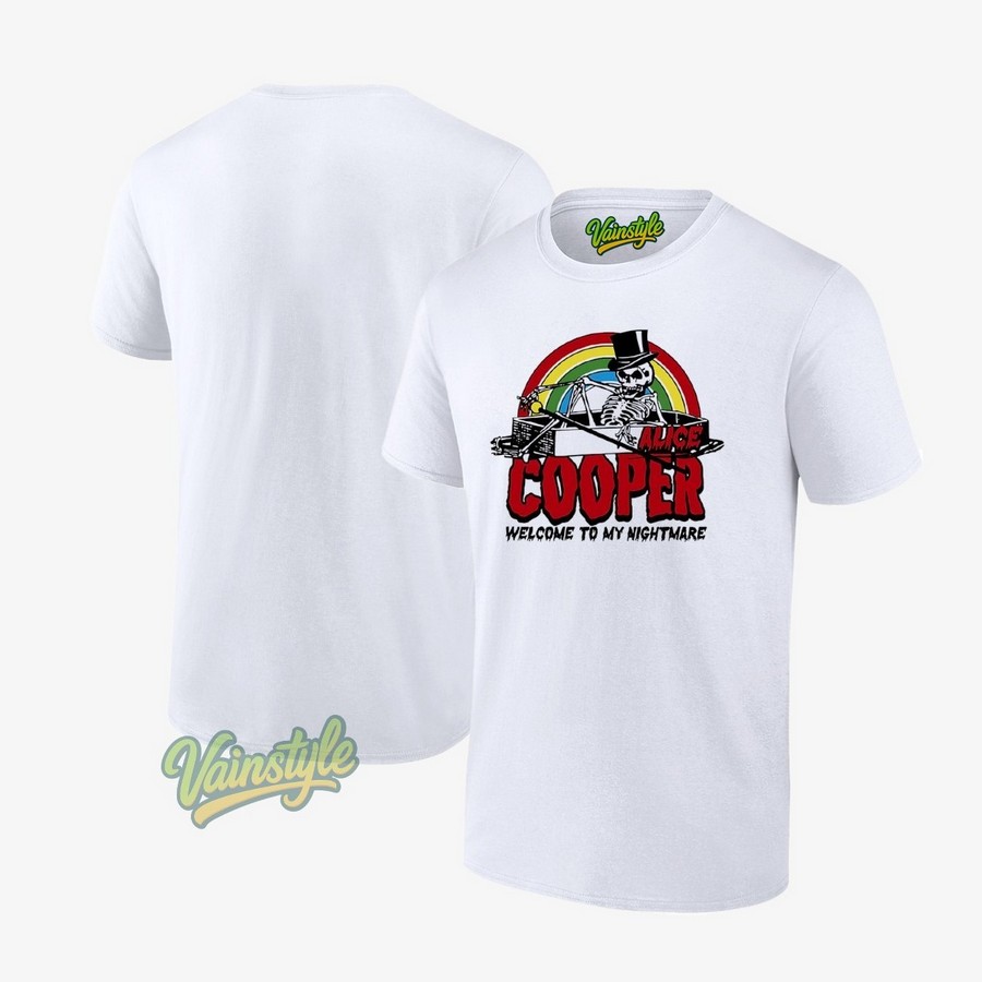 Skeleton Rainbow Alice Cooper Welcome To My Nightmare Horror Halloween T-Shirt Skeleton Rainbow Alice Cooper Welcome To My Nightmare Horror Halloween T-Shirt