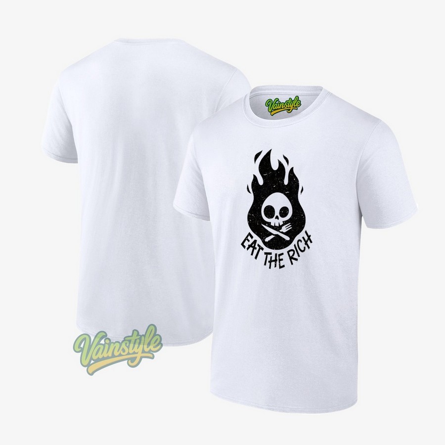 Skull Fire Eat The Rich T-Shirt Skull Fire Eat The Rich T-Shirt