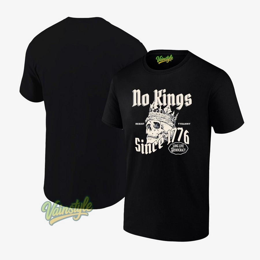 Skull No Kings Since 1776 Vintage T-Shirt
