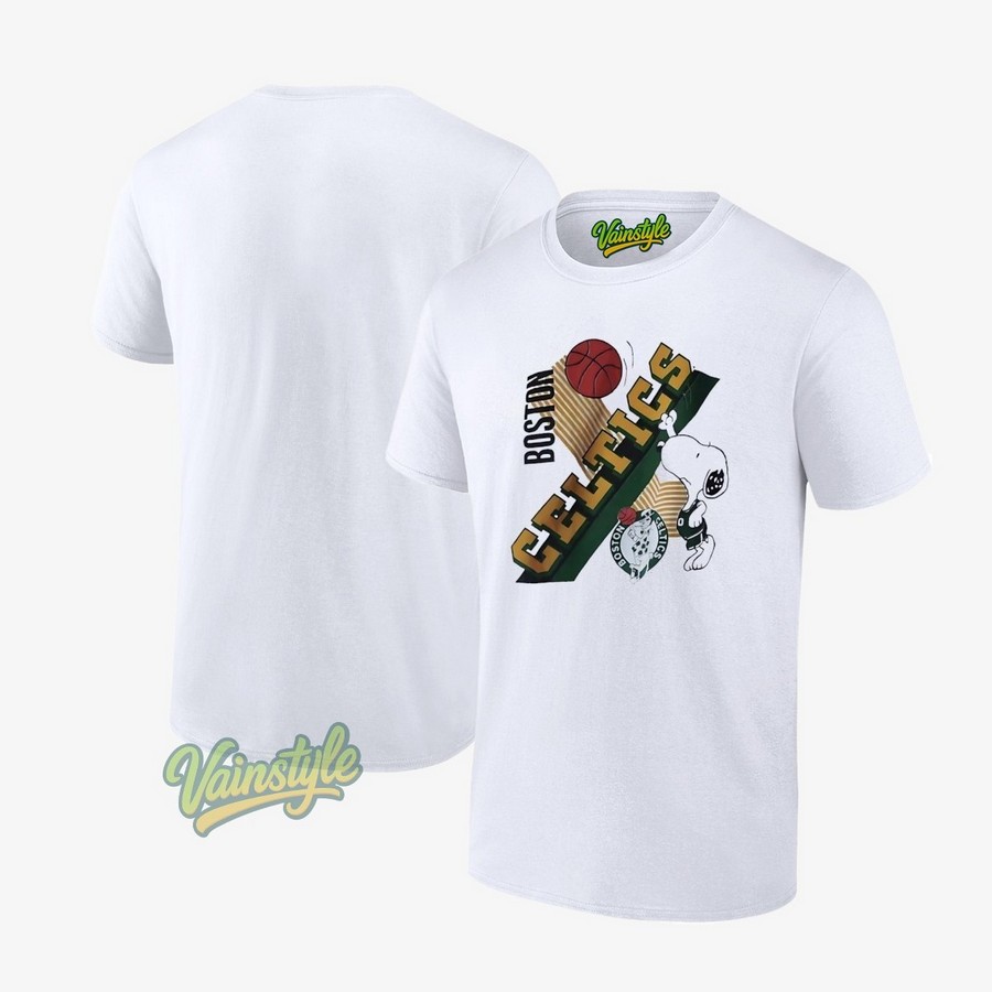 Snoopy X Boston Celtics Basketball T-Shirt Snoopy X Boston Celtics Basketball T-Shirt