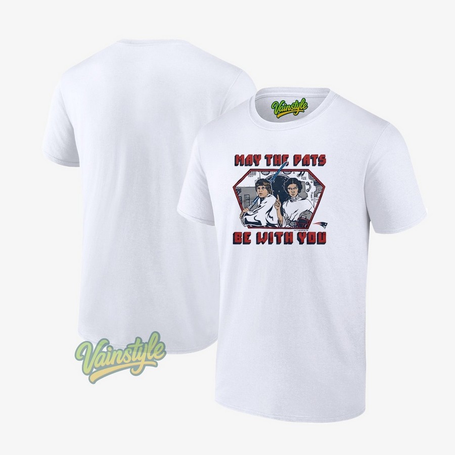 Star Wars X New England Patriots Luke Skywalker & Princess Leia May The Pats Be With You T-Shirt