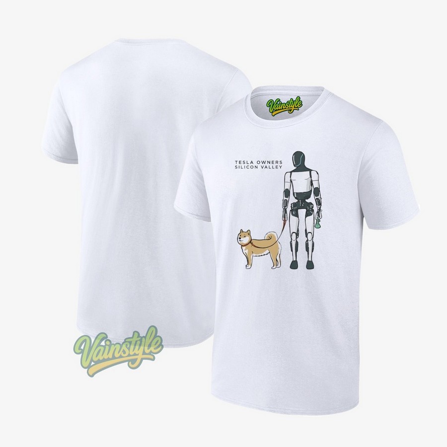 Tesla Owners Silicon Valley Robot With Dog T-Shirt Tesla Owners Silicon Valley Robot With Dog T-Shirt