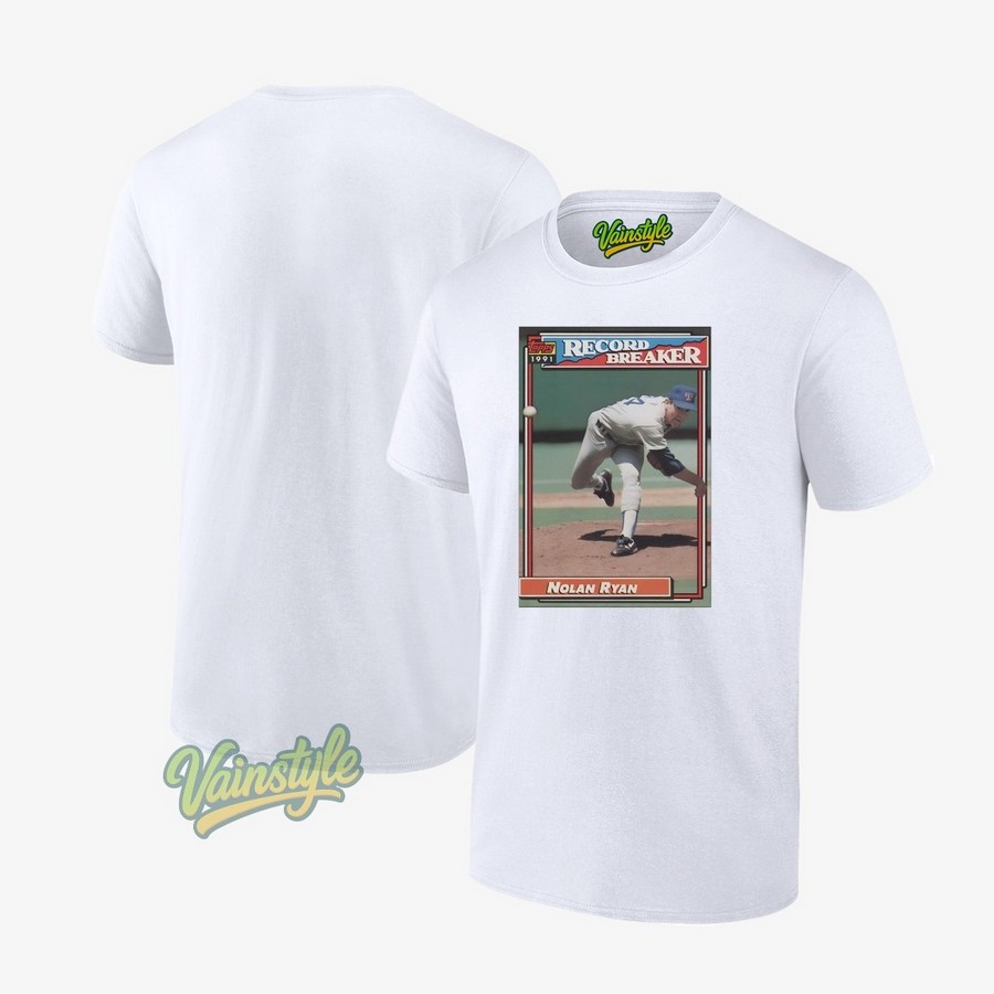 Texas Rangers Nolan Ryan Record Breaker Baseball Card Player Mlb T-Shirt Texas Rangers Nolan Ryan Record Breaker Baseball Card Player Mlb T-Shirt