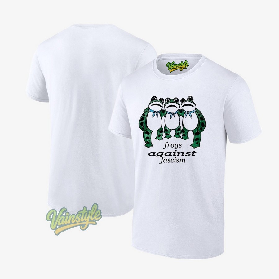 Three Frogs Arm Around Against Fascism T-Shirt Three Frogs Arm Around Against Fascism T-Shirt