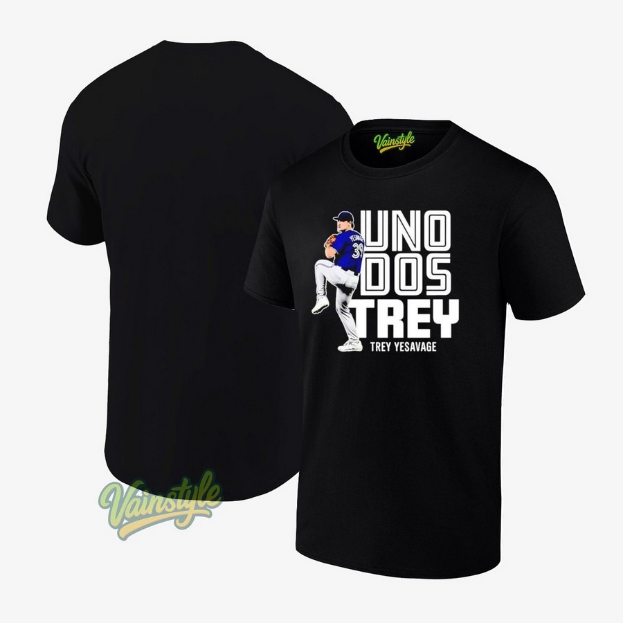 Trey Yesavage Toronto Blue Jays Uno Dos Trey Baseball T-Shirt Trey Yesavage Toronto Blue Jays Uno Dos Trey Baseball T-Shirt