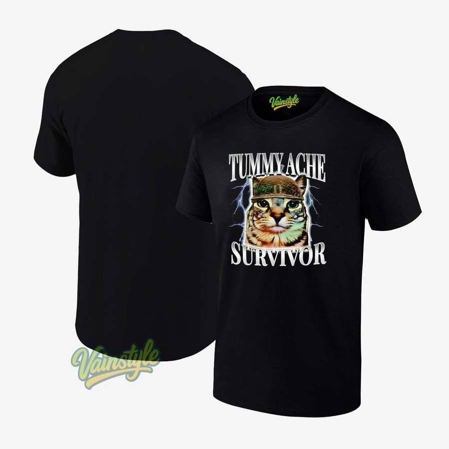 Tummy Ache Survivor Cat T-Shirt Tummy Ache Survivor Cat T-Shirt