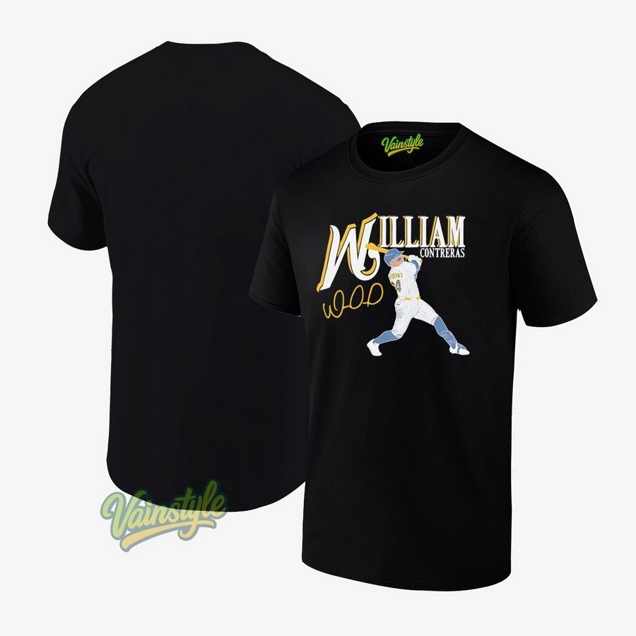 William Contreras Milwaukee Brewers Baseball Mlb Signature T-Shirt William Contreras Milwaukee Brewers Baseball Mlb Signature T-Shirt