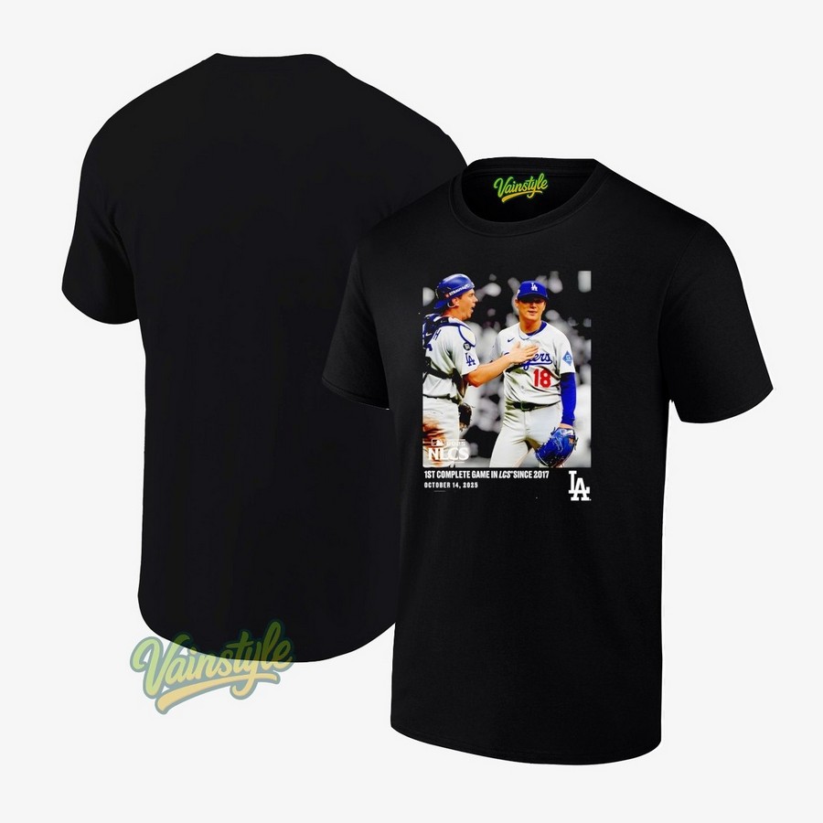 Yoshinobu Yamamoto And Will Smith Los Angeles Dodgers 1st Complete Game In Lcs Since 2017 T-Shirt